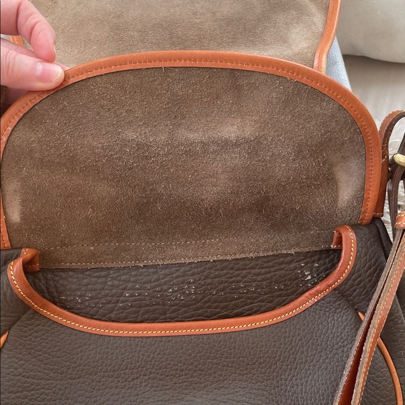 Vintage Dooney & Bourke Horseshoe Bag Chocolate Brown All Weather Leather - Picture 4 of 7